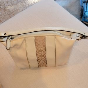 Coach Purse/Ivory-gold brown/Vintage